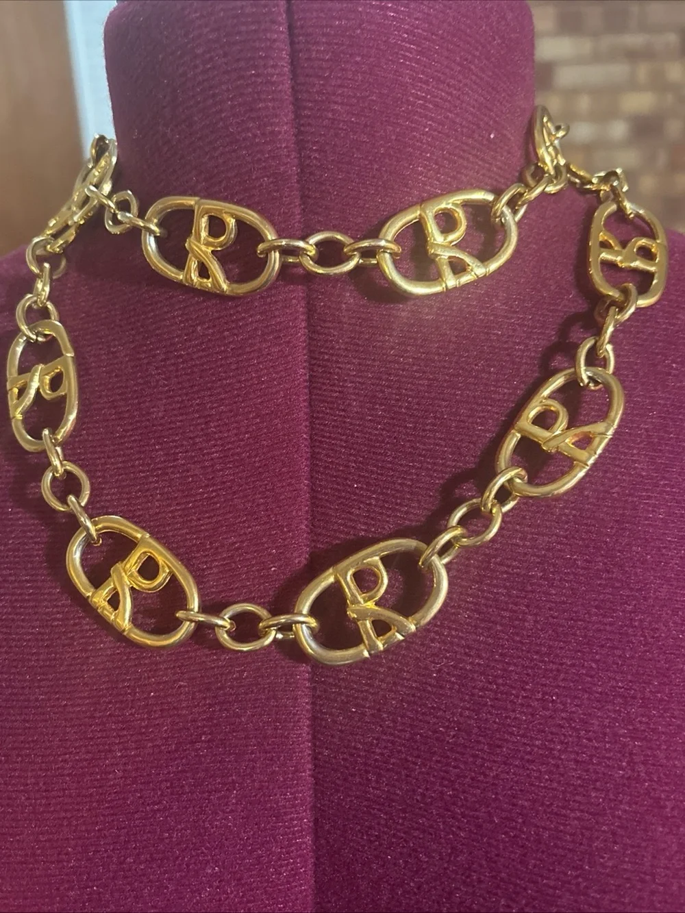 Roberta Di Camerino R Logo Golden Chain Belt 38” Please Read Description